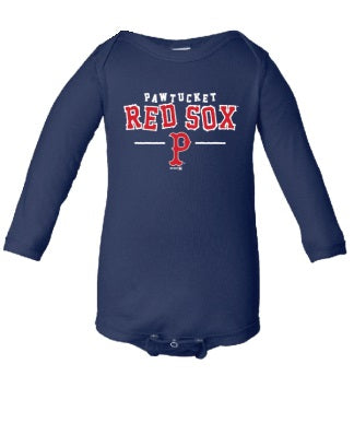 Pawtucket Red Sox Navy Infant Stnless Long Sleeve Onesie
