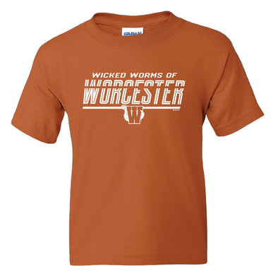 Wicked Worms of Worcester Youth Burnt Orange Marx Worms Tee