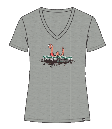 Wicked Worms of Worcester Gray Women's Worms Primary SR Tee